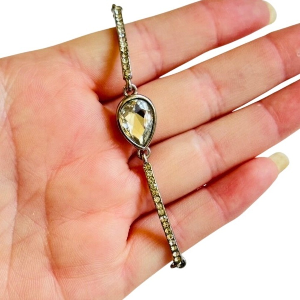 Juicy Couture Y2K slider‎ Chain bracelet crystal silver tone high end Designer